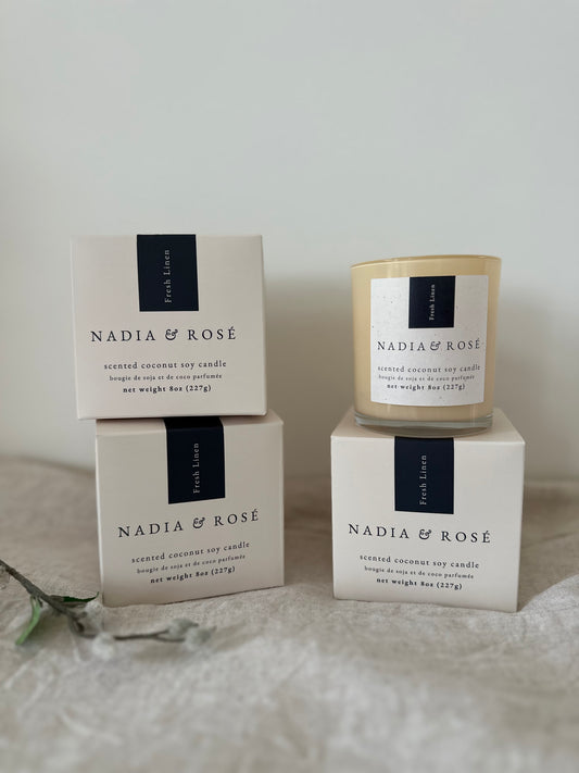 Fresh Linen 8oz Scented Candle