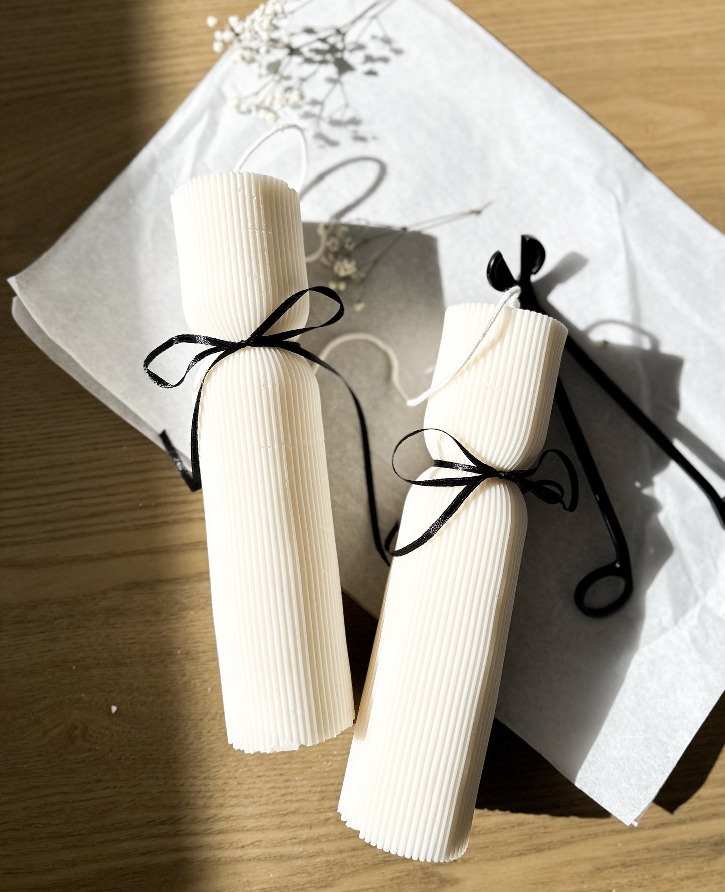 Ribbed Pillar Candle