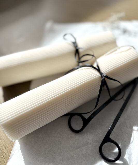 Ribbed Pillar Candle